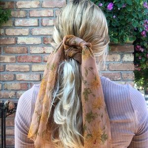 Sheer flowered scarf